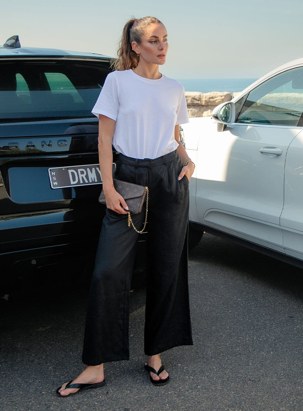 Edith Linen Culottes in black is 100% Linen with elastic waistband at back, only slightly cropped,  button and zip enclosure at front and 2 side pockets