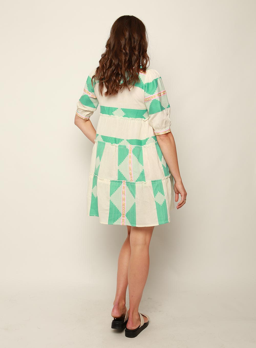 Arise Jacquard Dress-TEAL