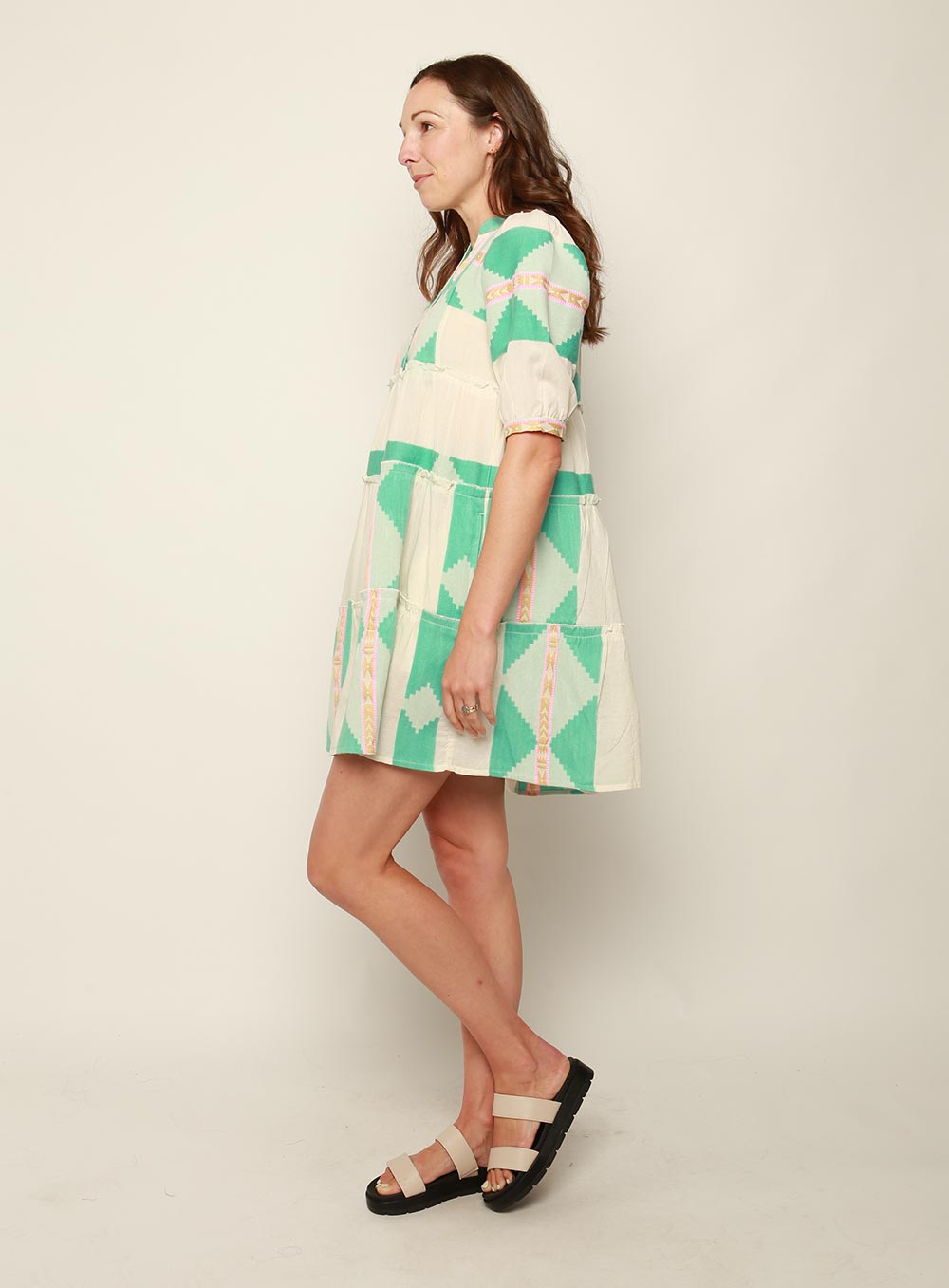 Arise Jacquard Dress-TEAL