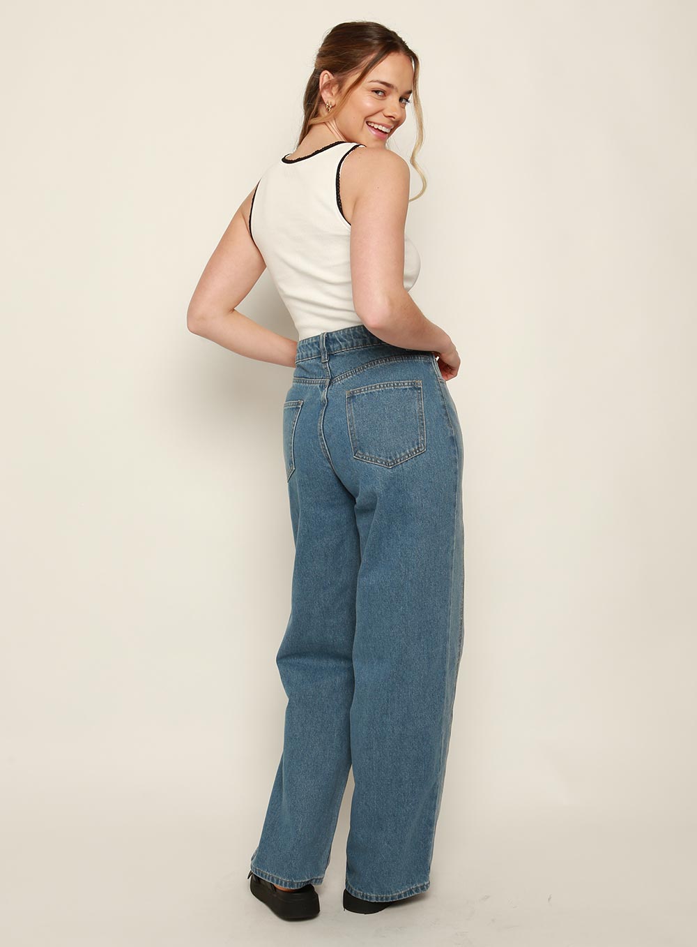 Ashlyn Wide Leg Jean-BLUE