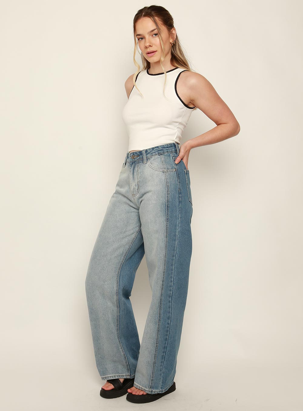 Ashlyn Wide Leg Jean-BLUE