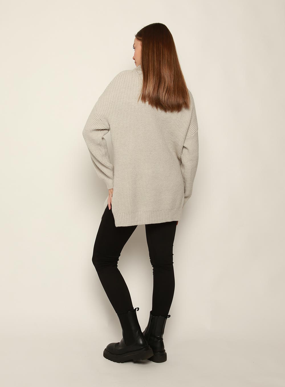 Bounty Wool Zip Knit-Grey