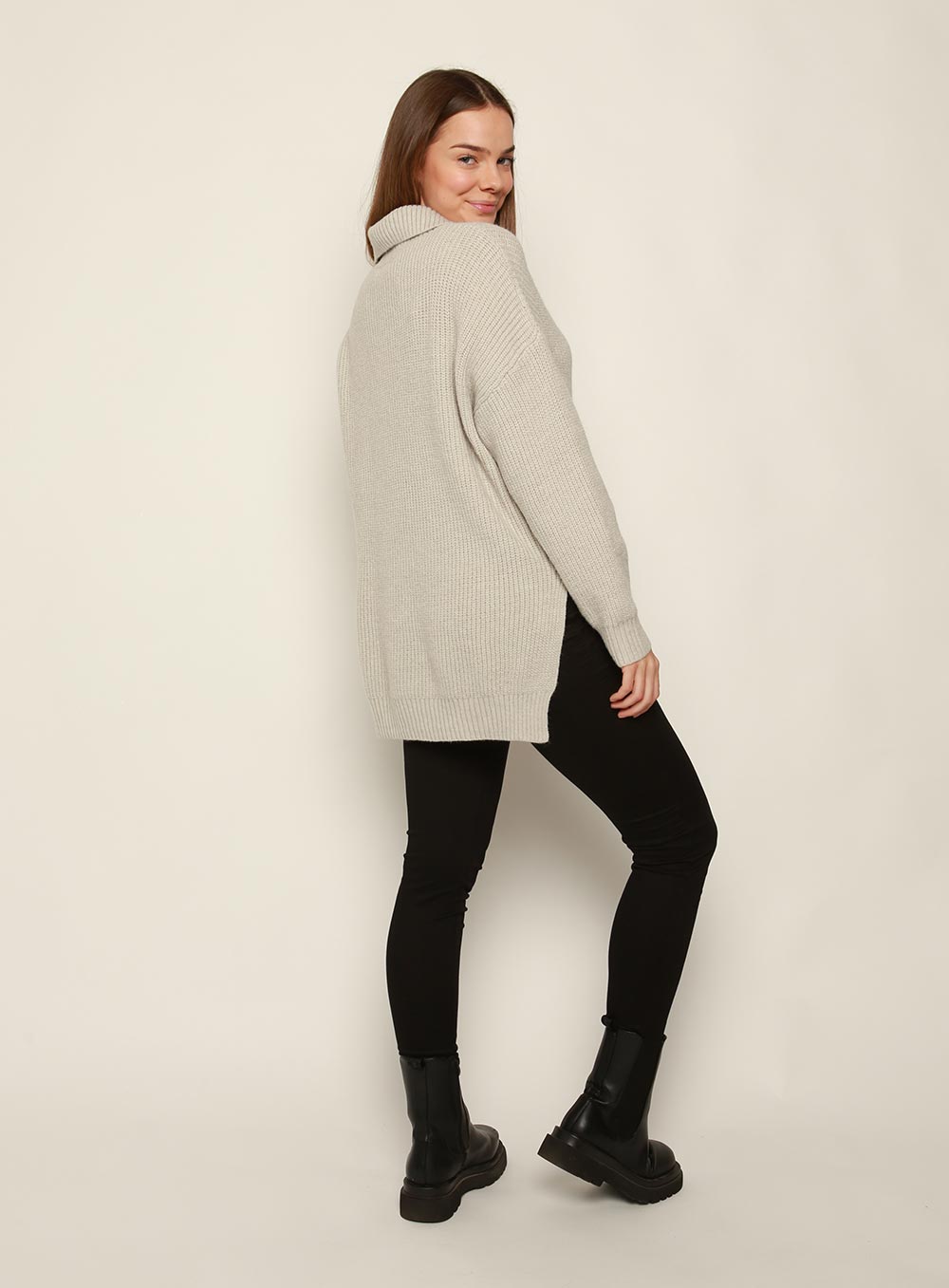 Bounty Wool Zip Knit-Grey