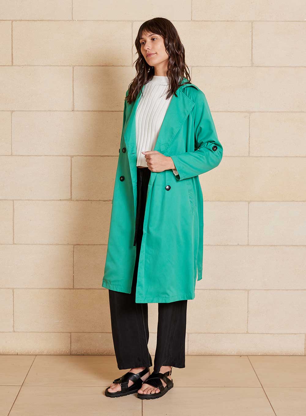 Brodie Trench Coat-GREEN