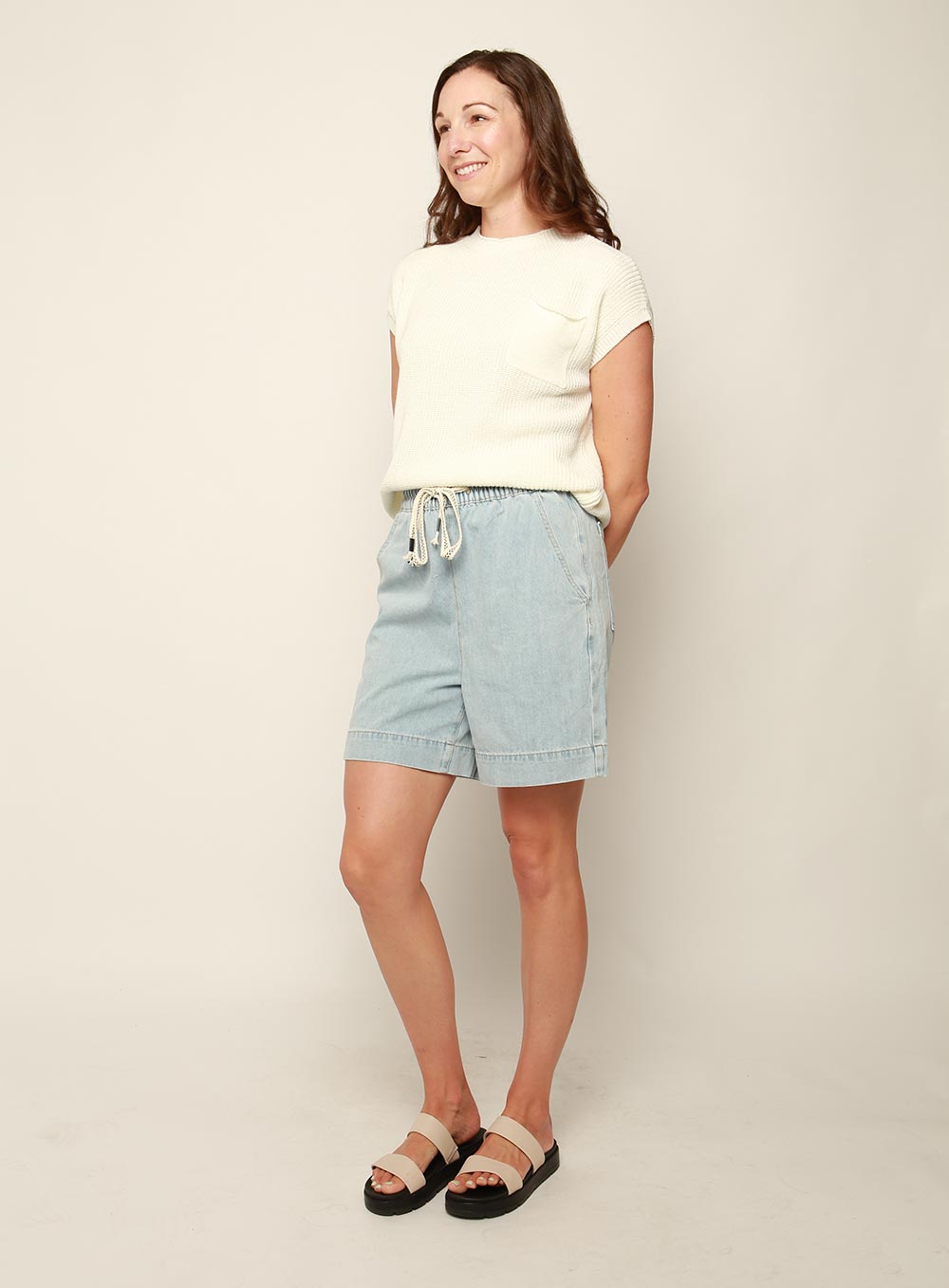 Clarissa Denim Shorts-BLUE