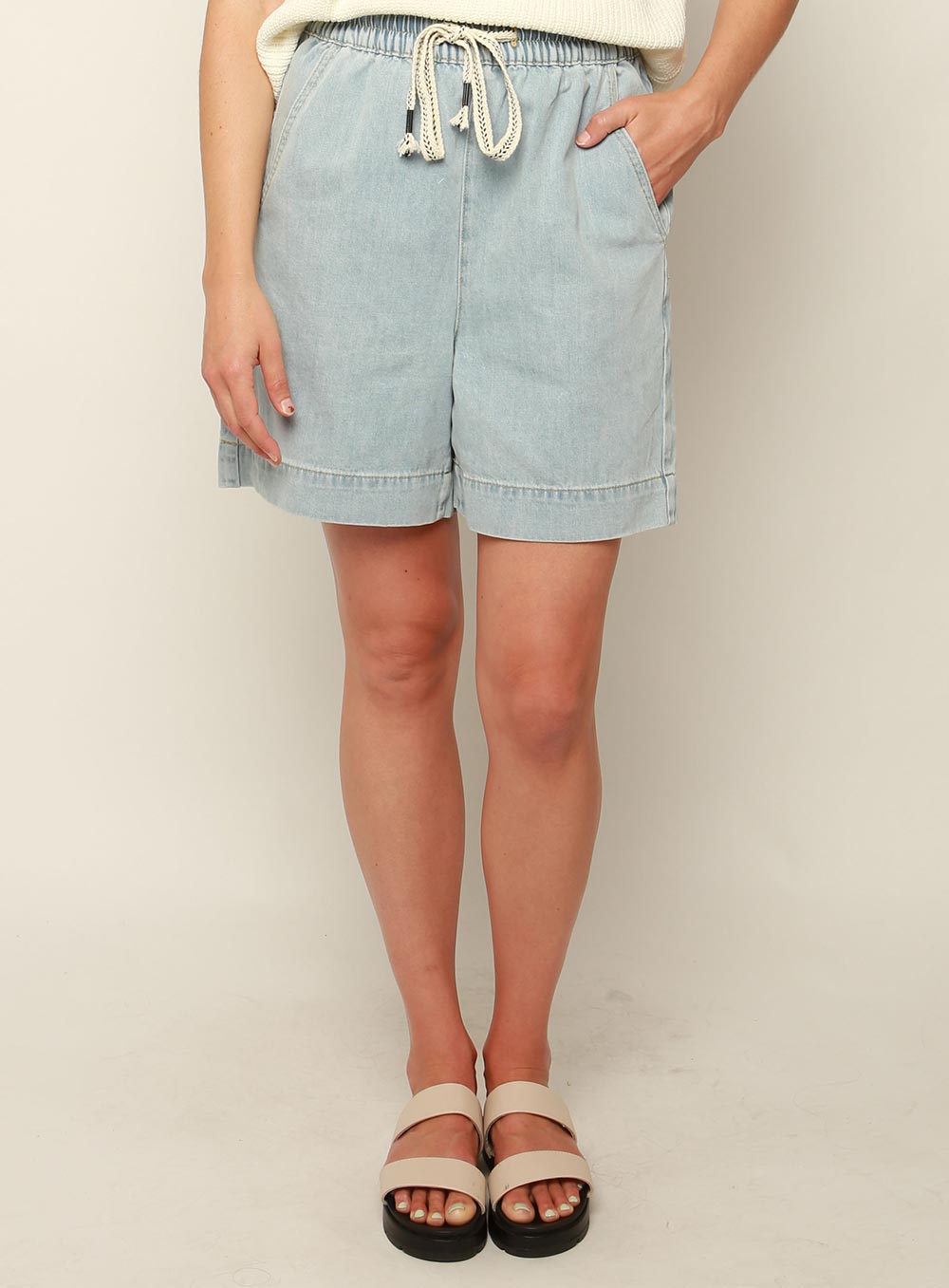 Clarissa Denim Shorts-BLUE