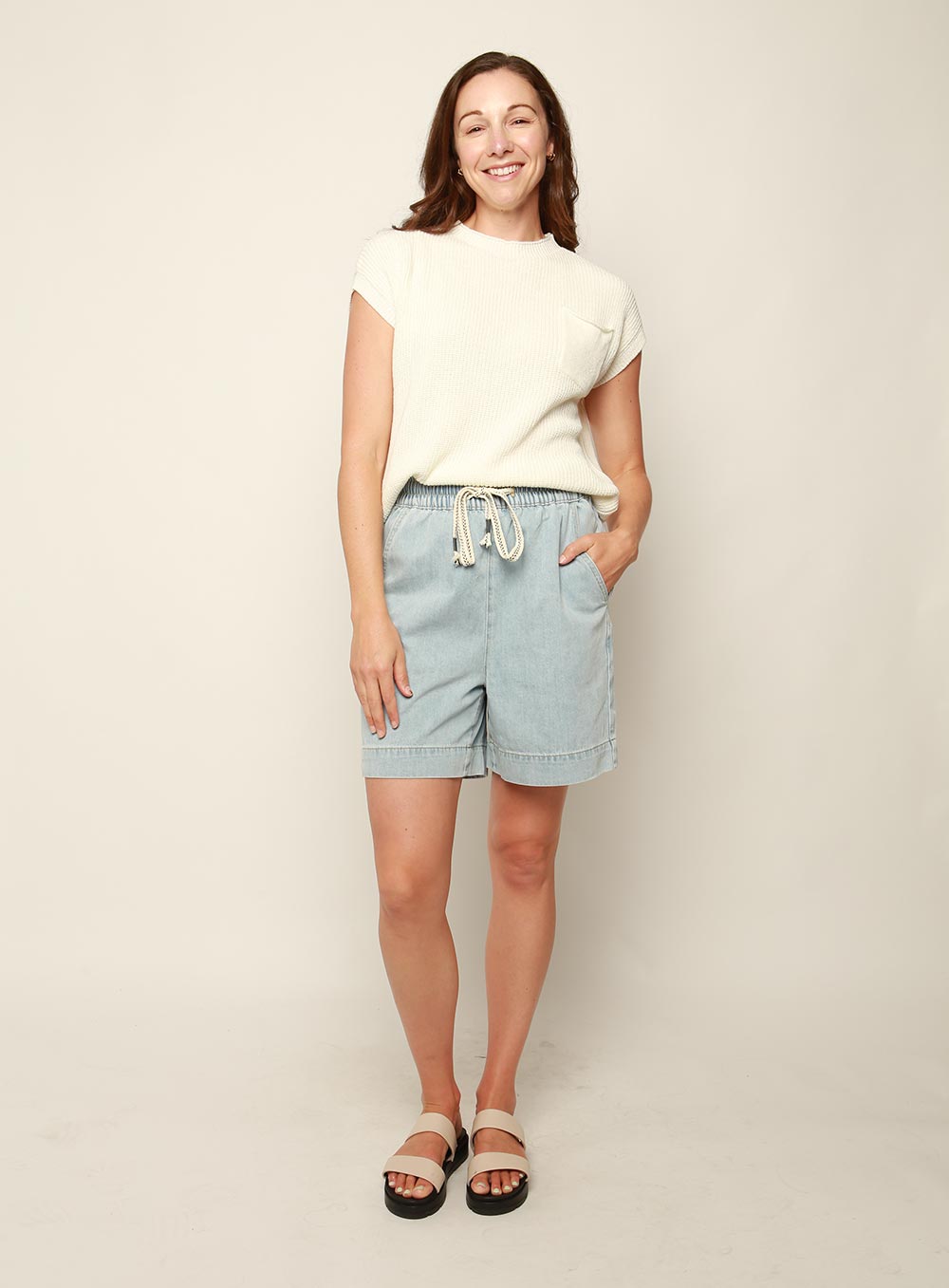 Clarissa Denim Shorts-BLUE