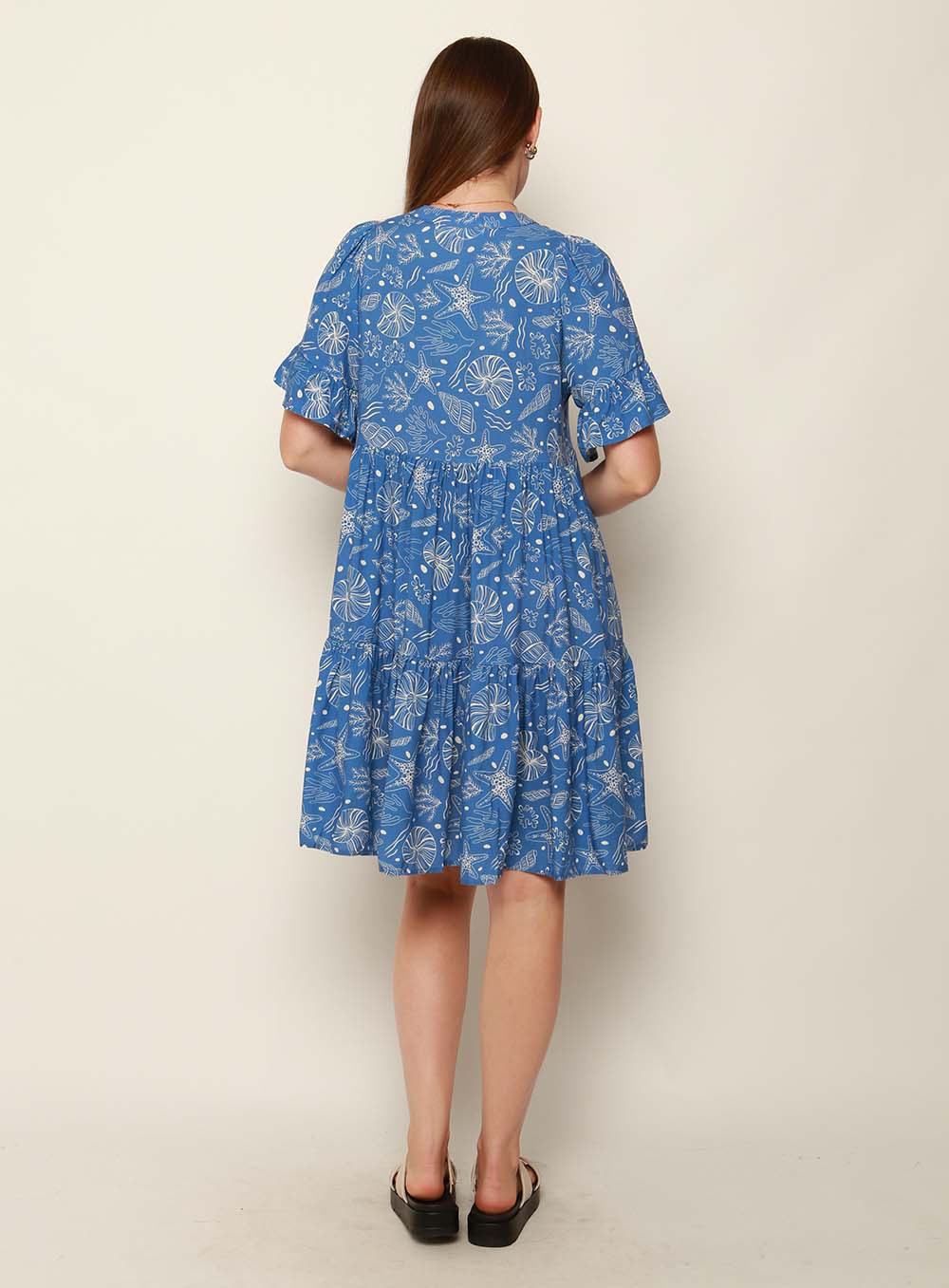 Eloise Knee Length Dress-BLUE