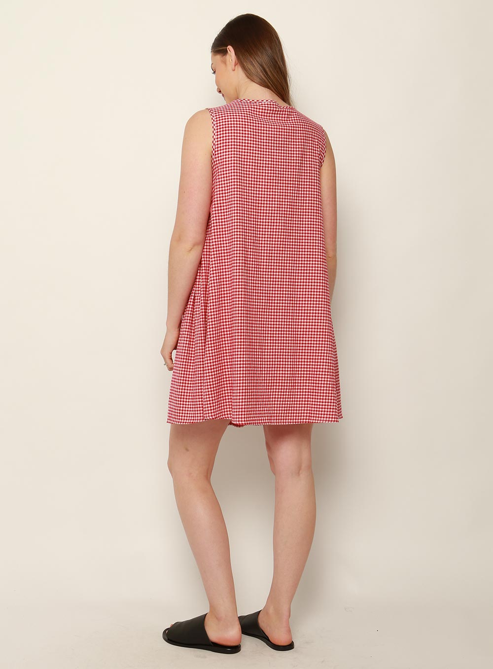 Felicity Gingham Dress-RED