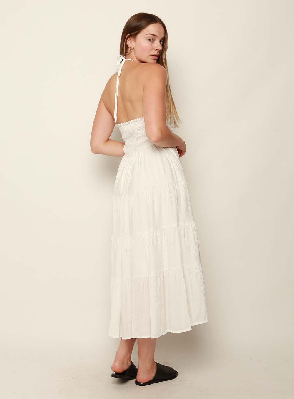 Liv Halter Dress-White