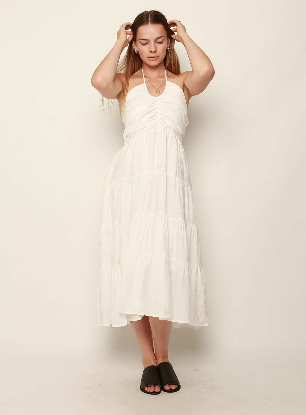 Liv Halter Dress-White