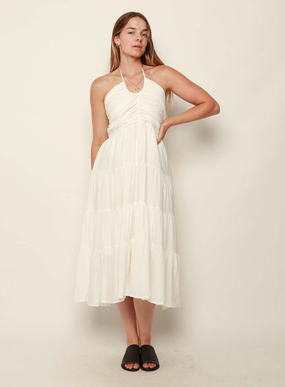 Liv Halter Dress-White