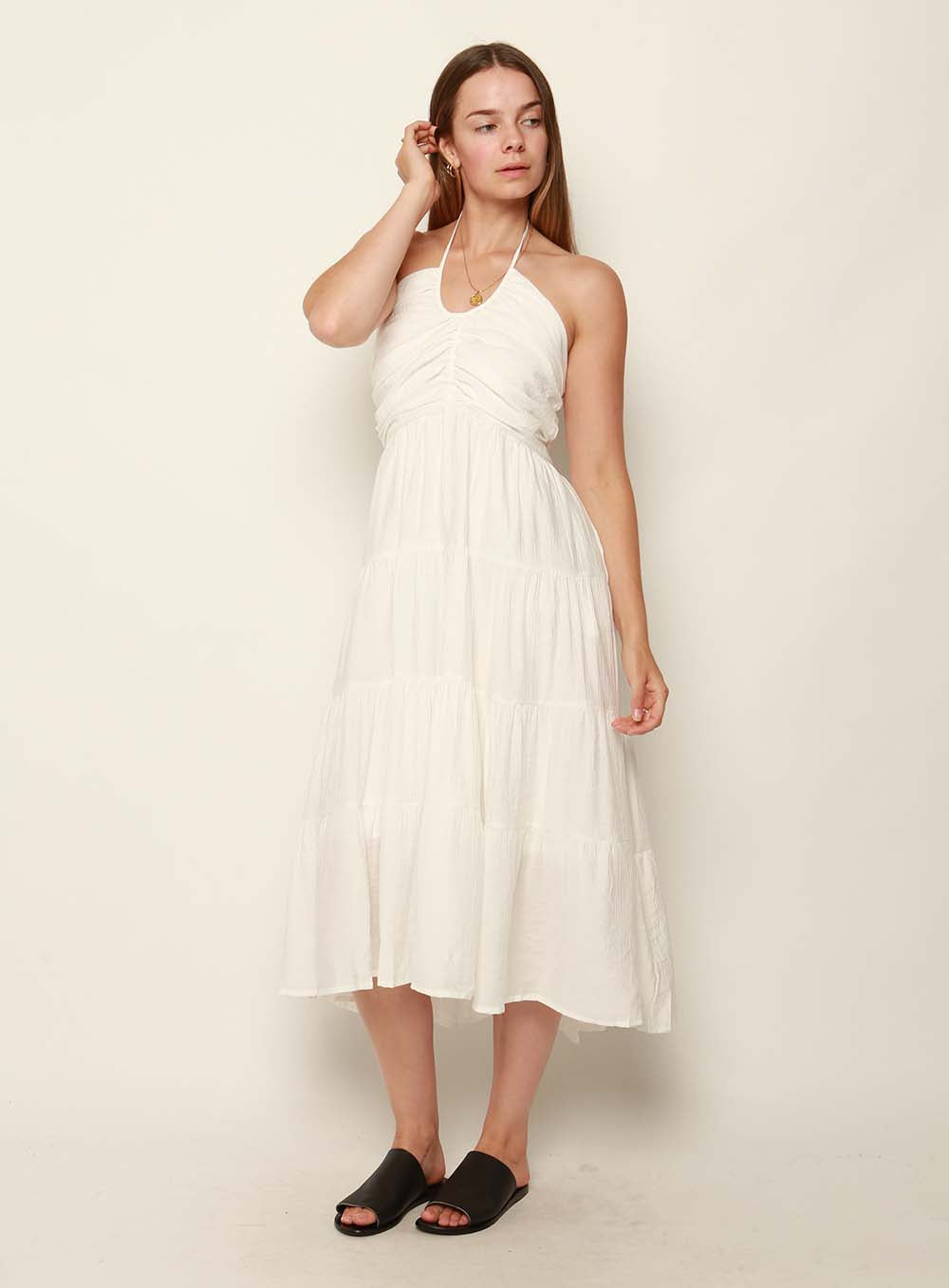 Liv Halter Dress-White