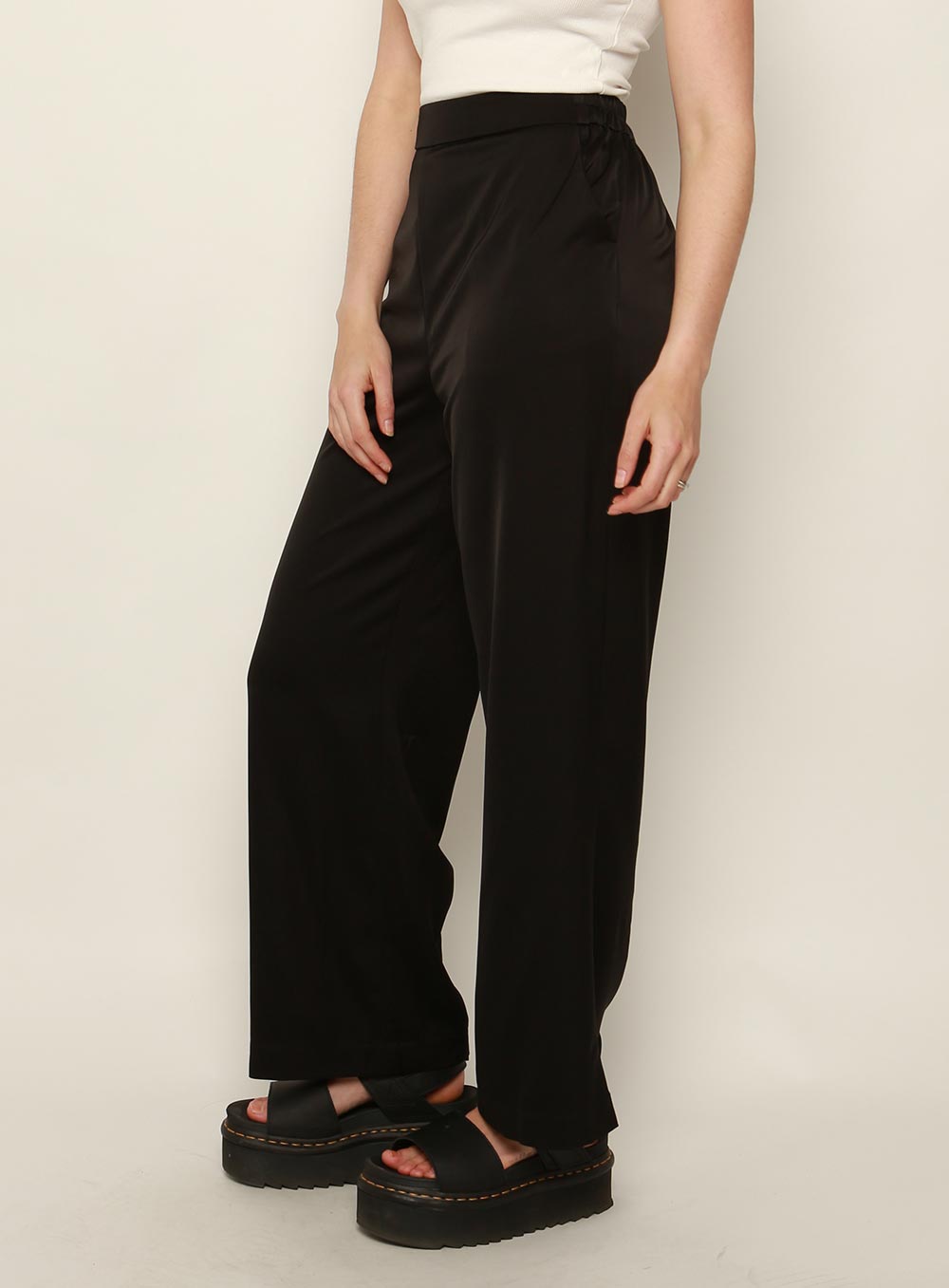 Mali Satin Set Pant-Black