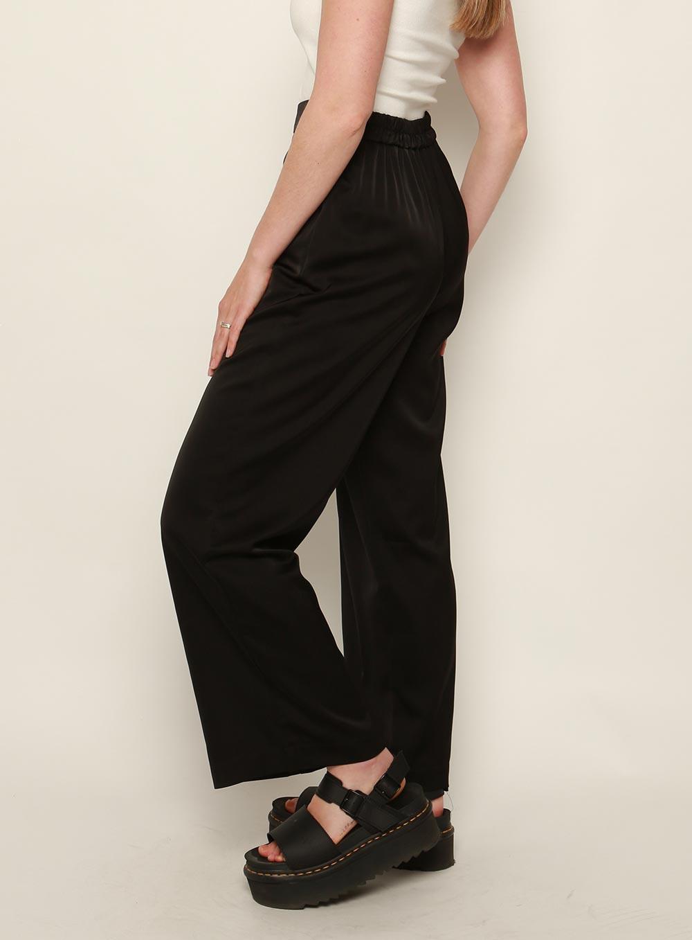 Mali Satin Set Pant-Black