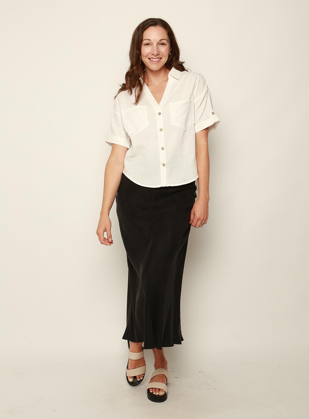 Meli Short Sleev Shirt-White