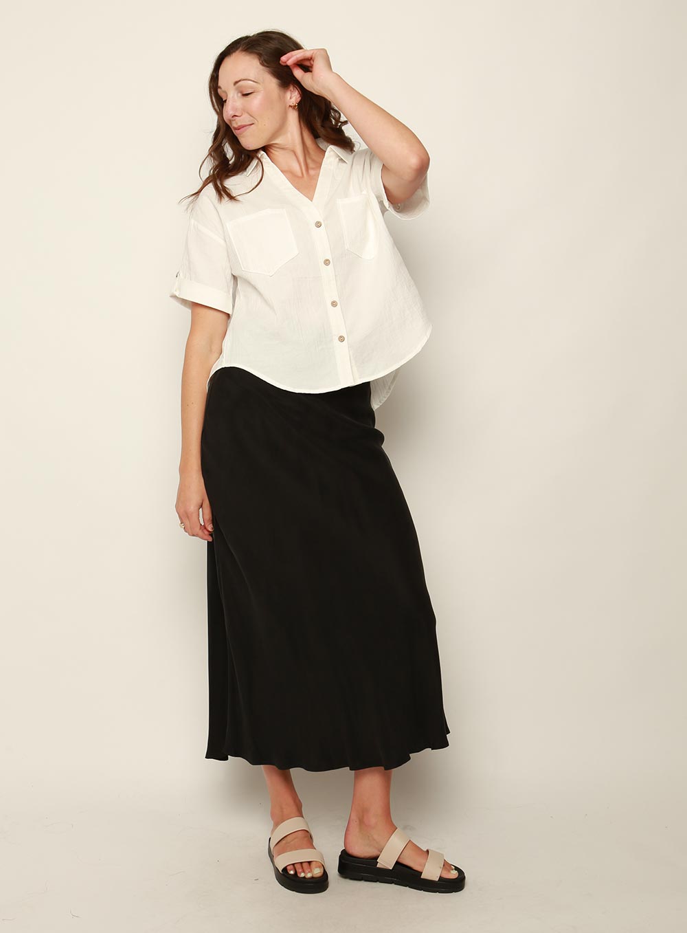 Meli Short Sleev Shirt-White