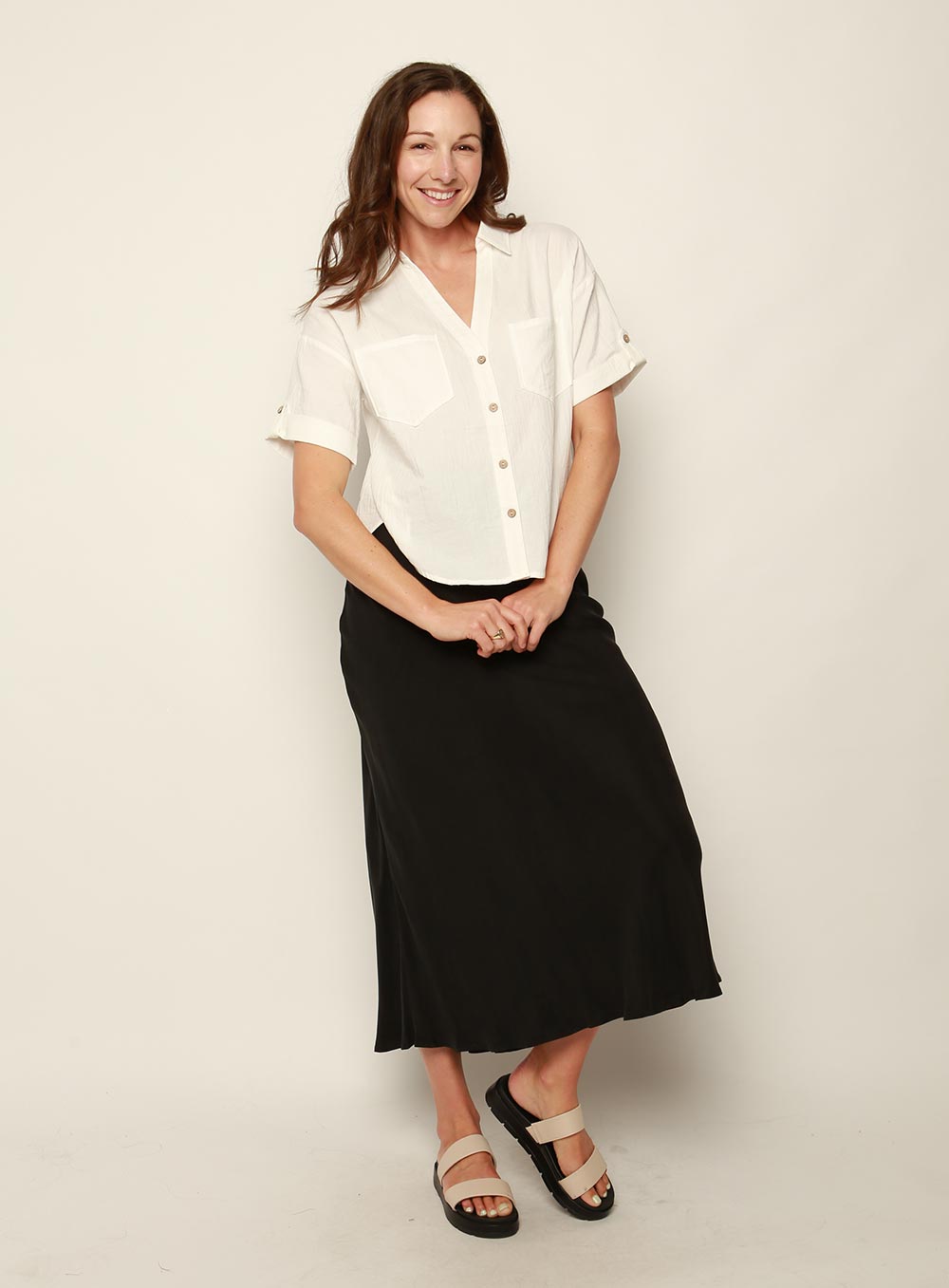 Meli Short Sleev Shirt-White