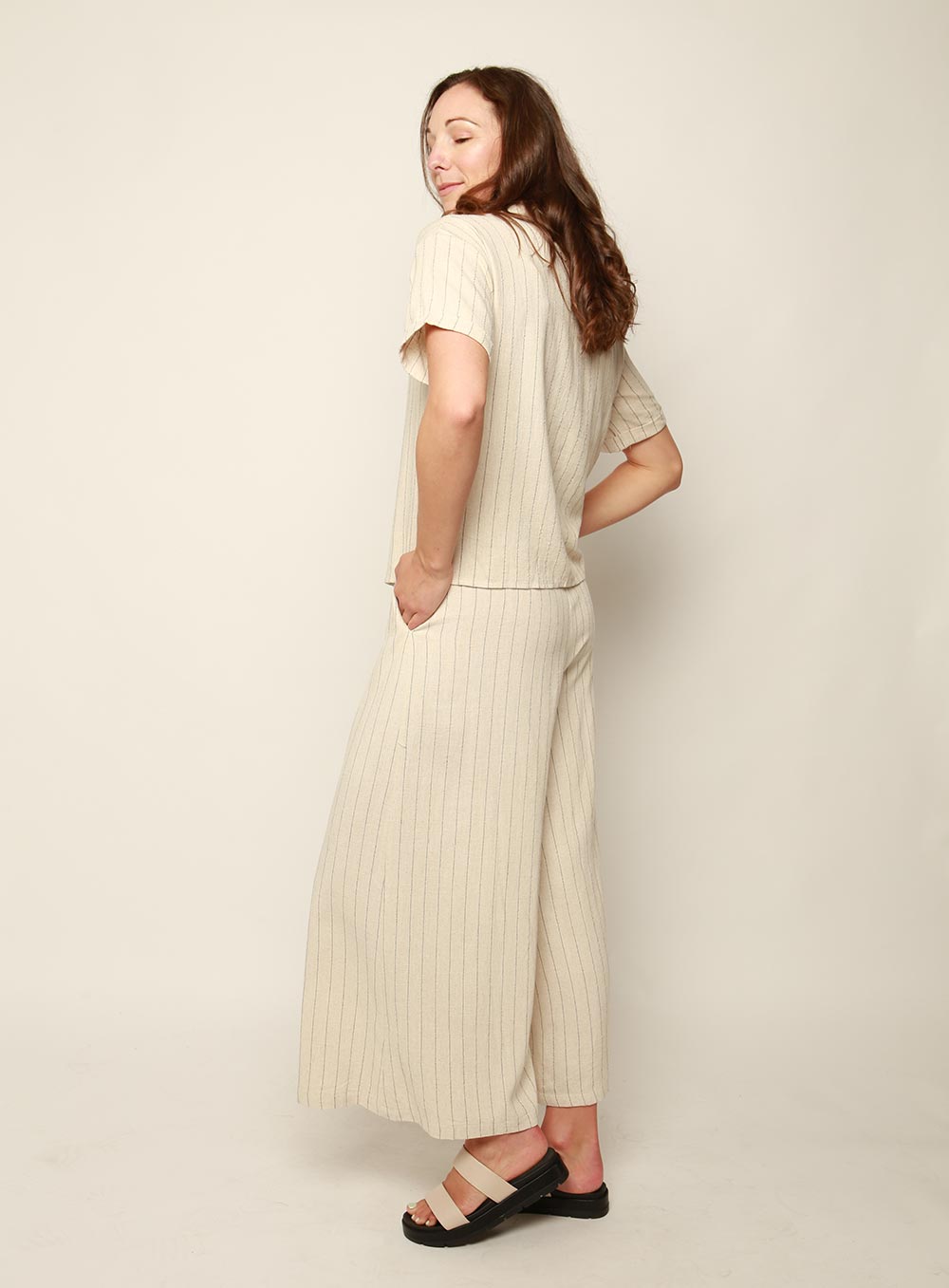 Merideth Wide Leg Pant-NATURAL