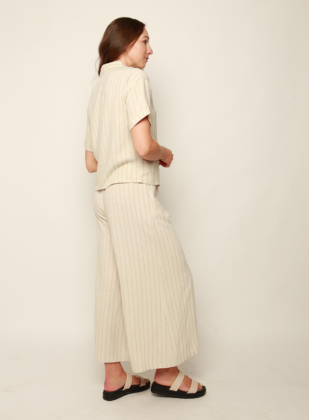 Merideth Wide Leg Pant-NATURAL