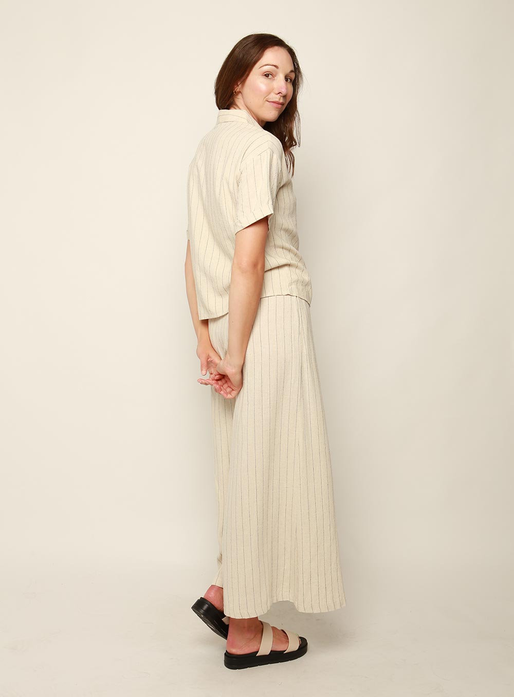 Merideth Wide Leg Pant-NATURAL