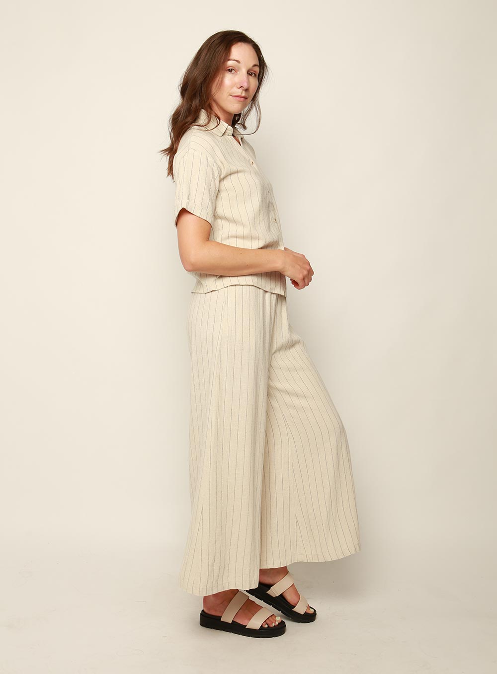 Merideth Wide Leg Pant-NATURAL