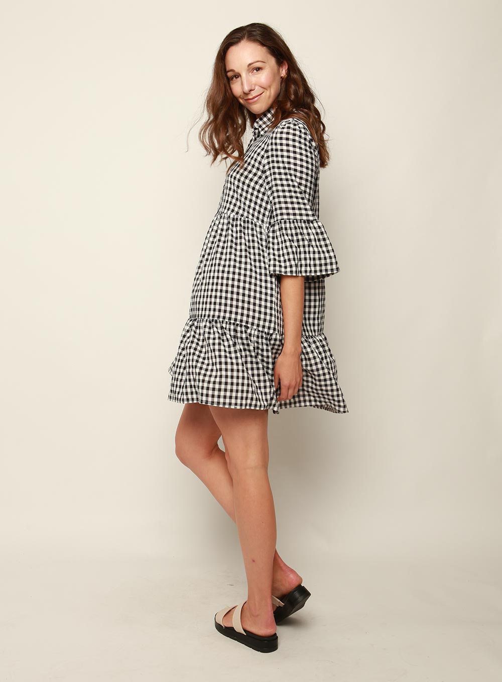 Morgan Tiered Dress-Black