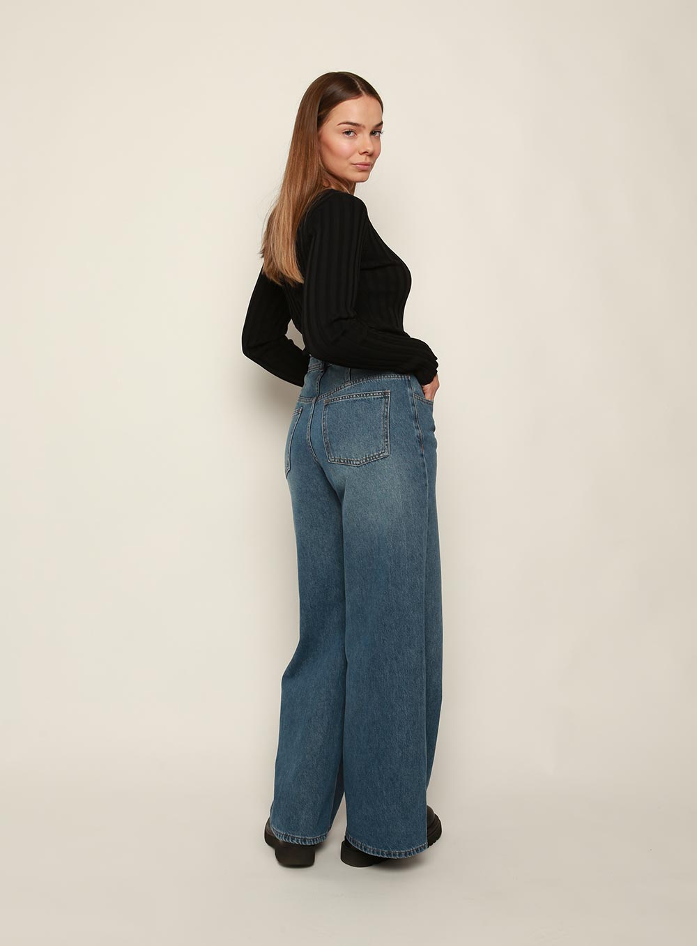 Sienna High Rise Wide Leg Jean-BLUE