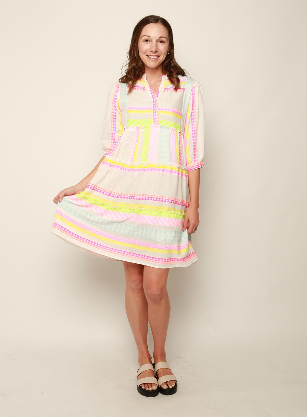 Sioree Jacquard Dress-PINK