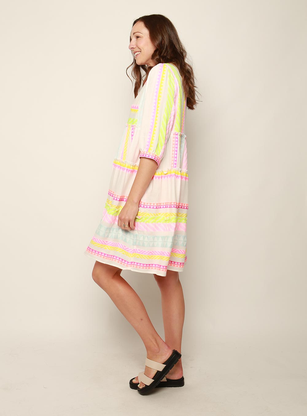 Sioree Jacquard Dress-PINK