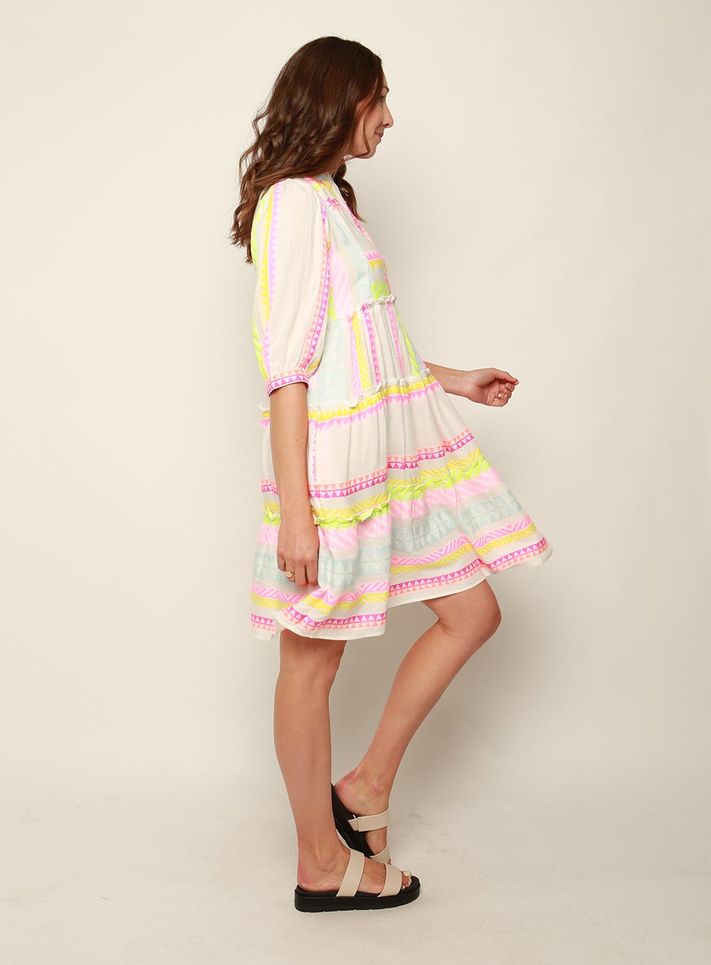 Sioree Jacquard Dress-PINK