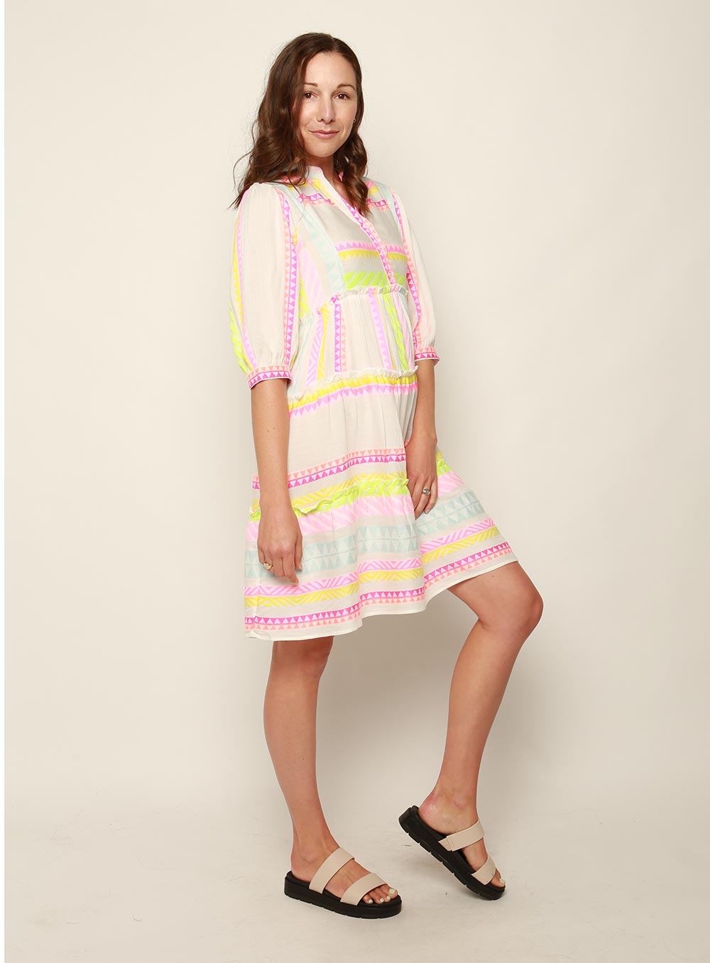 Sioree Jacquard Dress-PINK