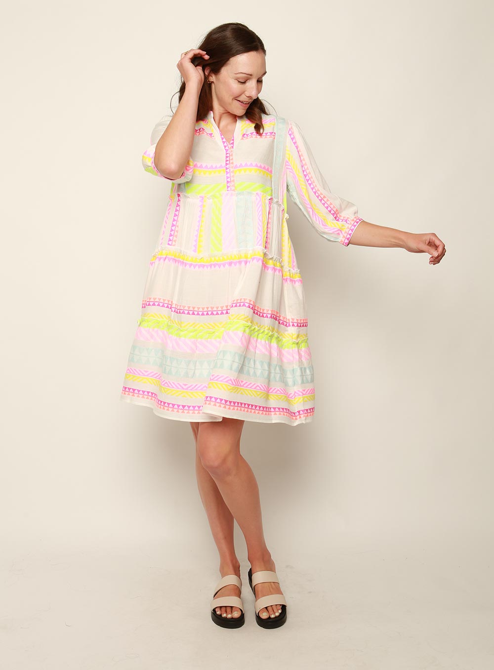 Sioree Jacquard Dress-PINK