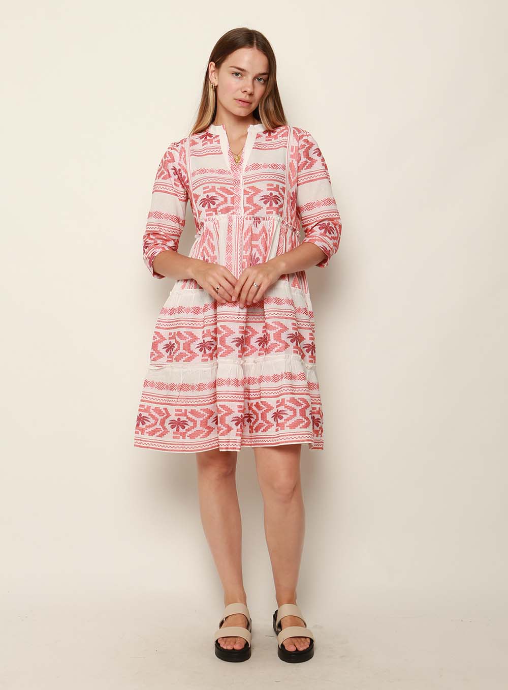 Sioree Jacquard Dress-ROSE