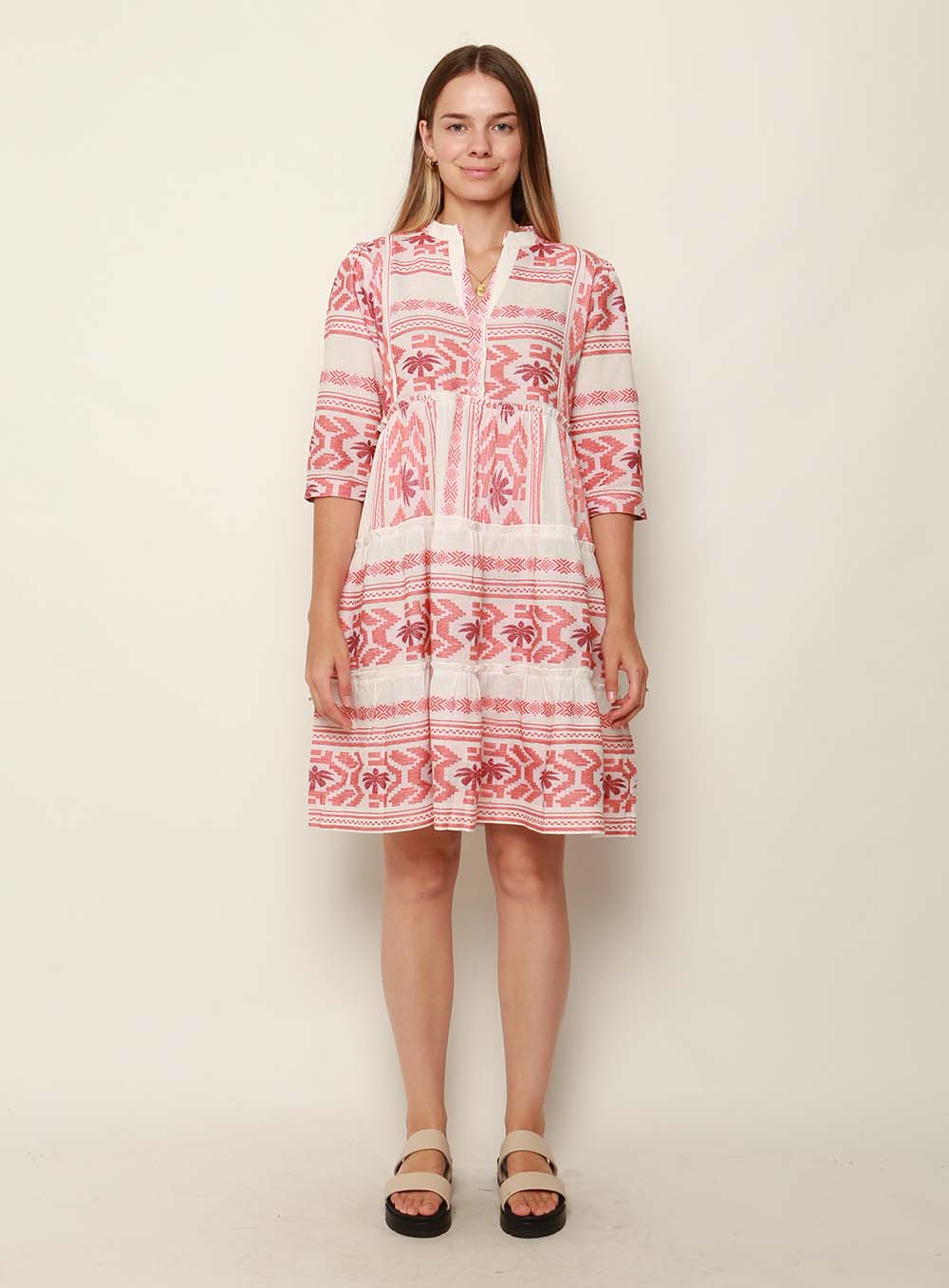 Sioree Jacquard Dress-ROSE