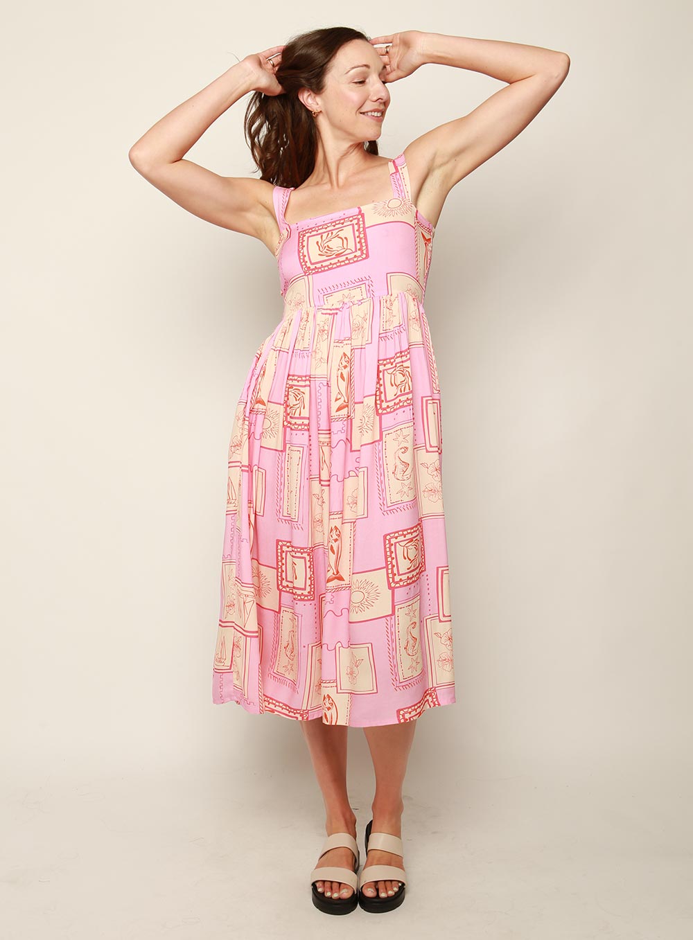 Sophie Midi Dress-PINK