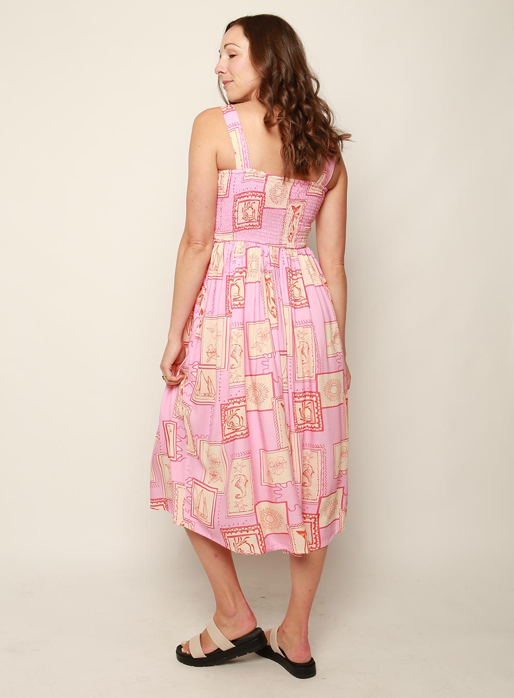 Sophie Midi Dress-PINK