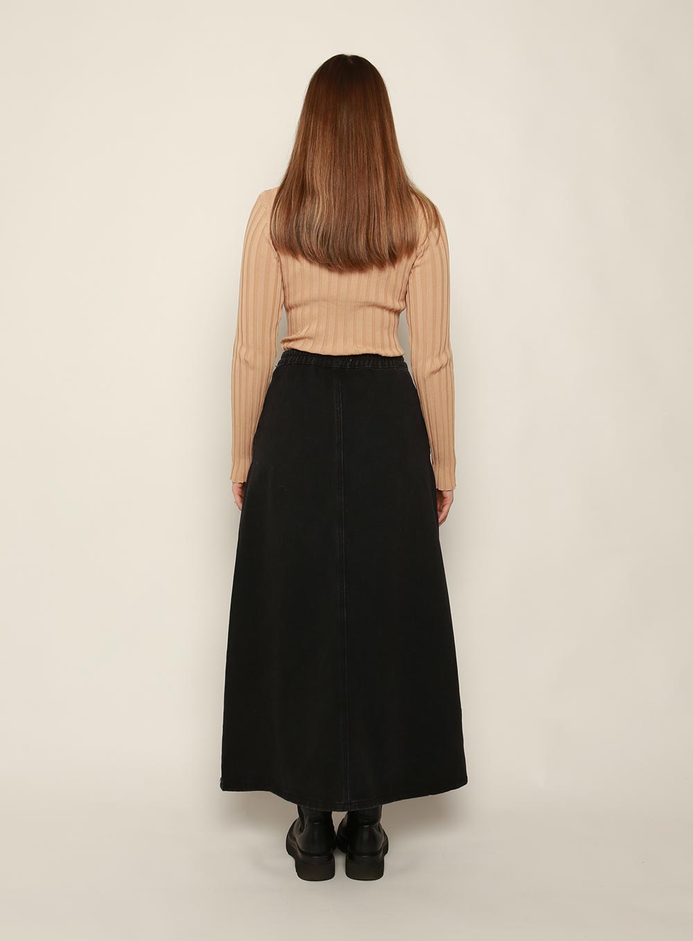 Stassy Midi Skirt-Black