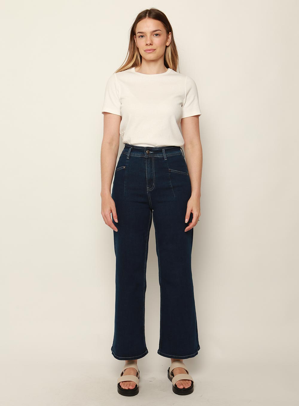 Stassy Wide Leg Pant-INDIGO