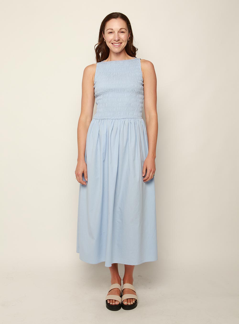 Tammie Midi Dress-BLUE