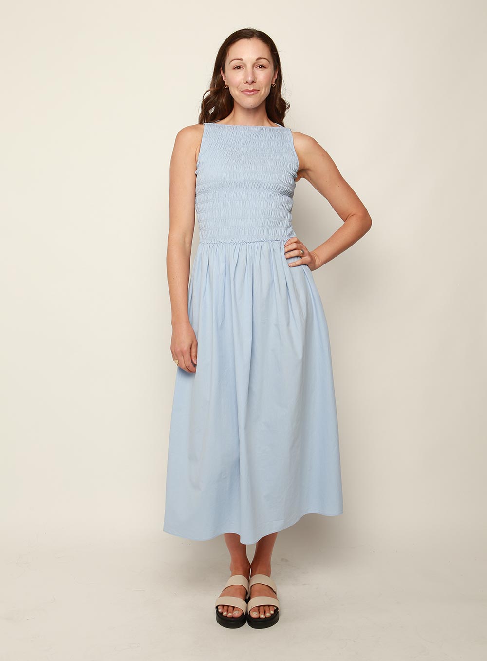 Tammie Midi Dress-BLUE