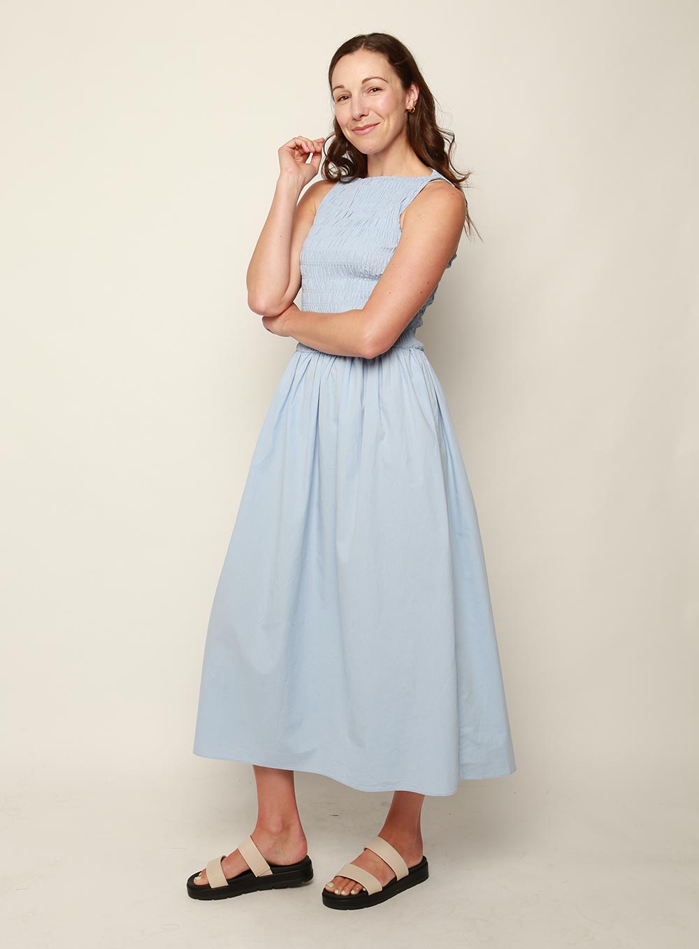 Tammie Midi Dress-BLUE