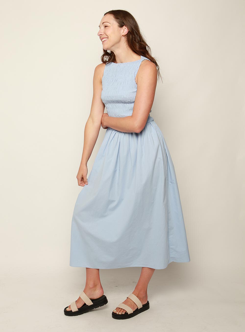 Tammie Midi Dress-BLUE