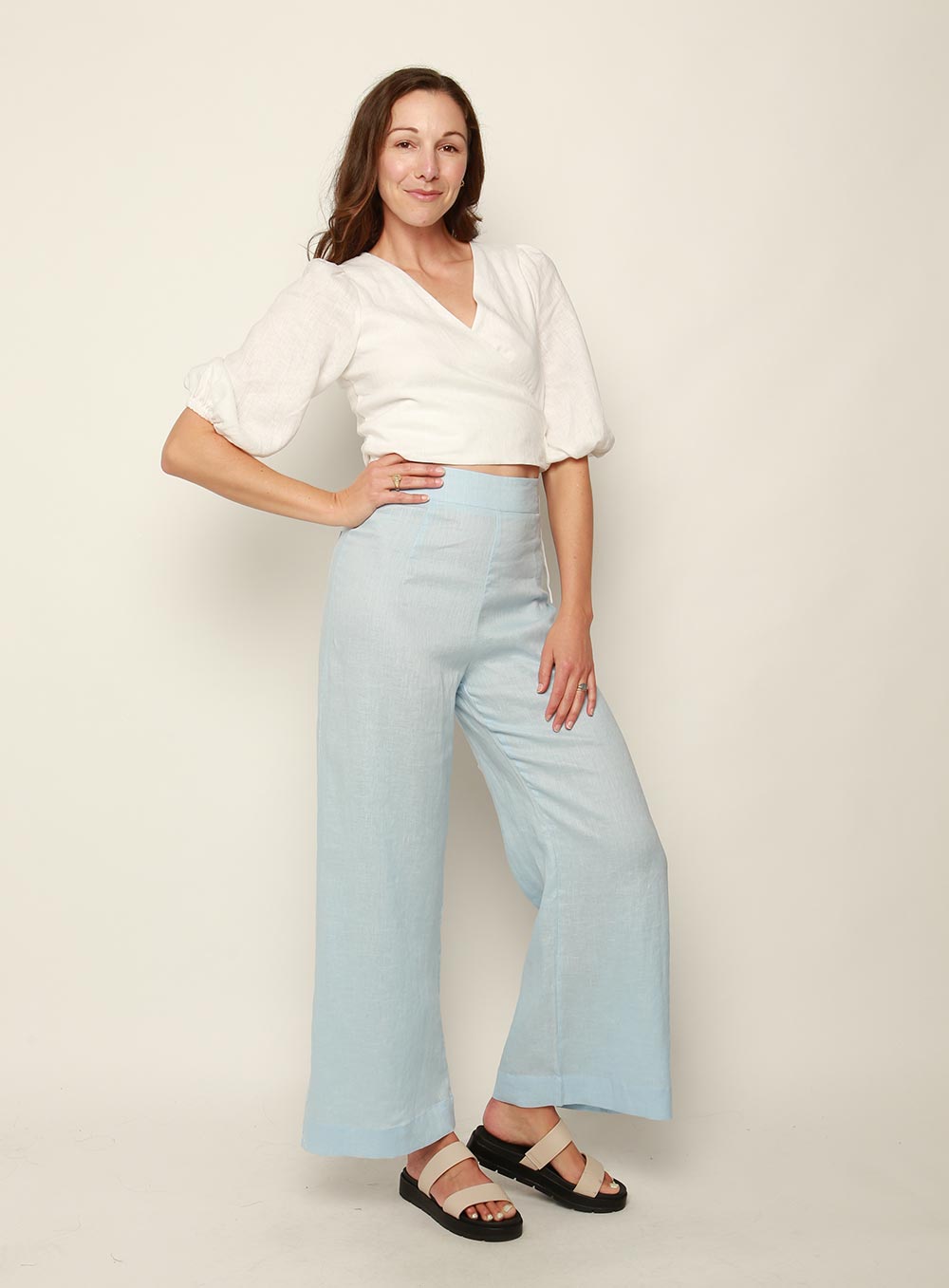 Tropics Linen Pant-BLUE