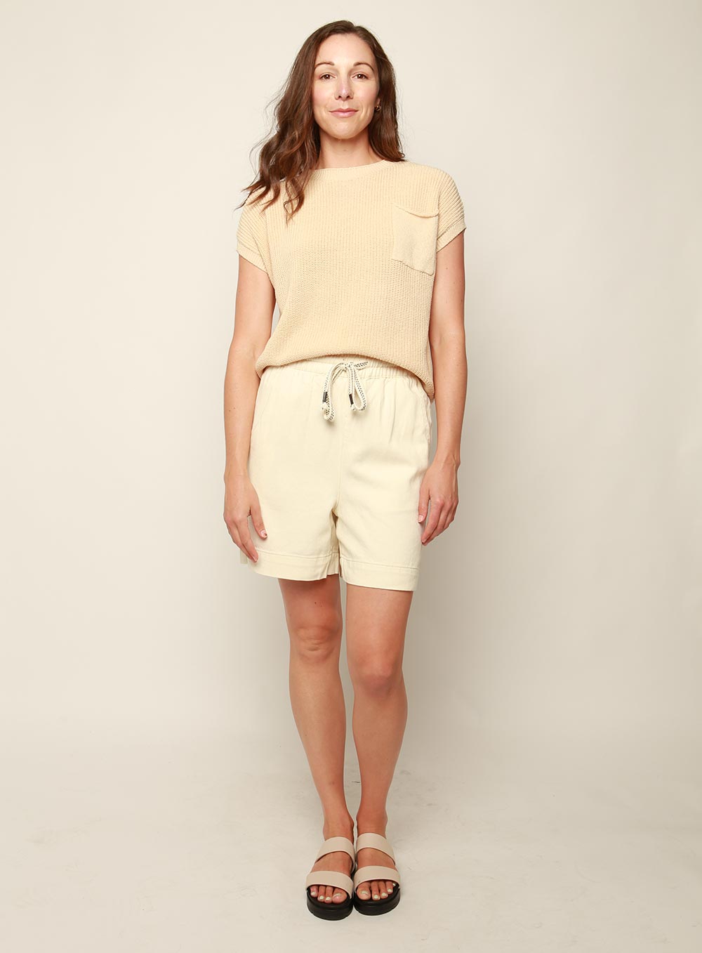 Valeria Summer Knit Top-BEIGE