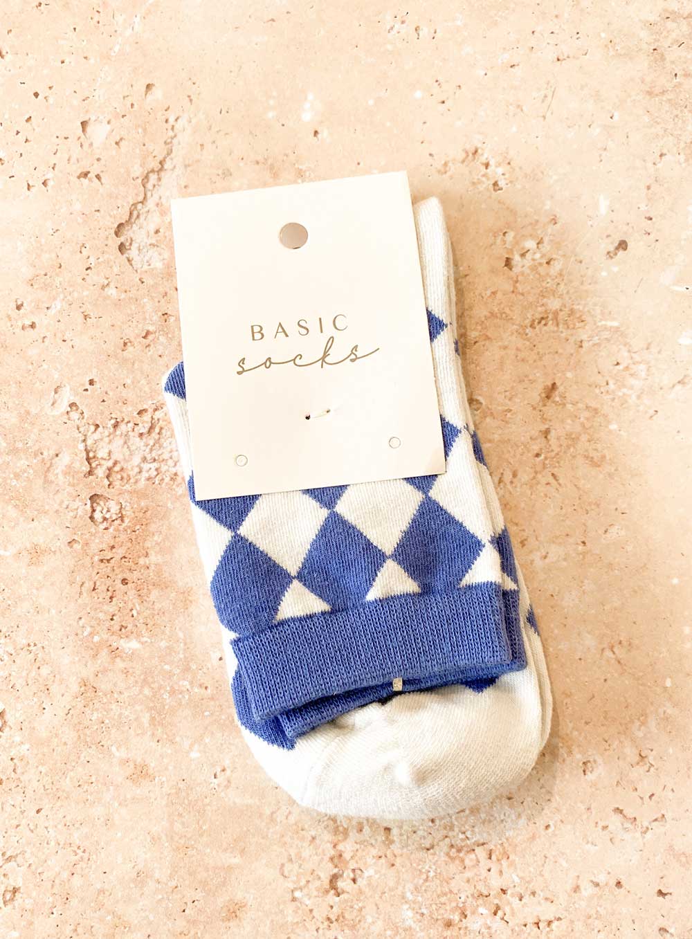 Amelia Diamond Socks-BLUE