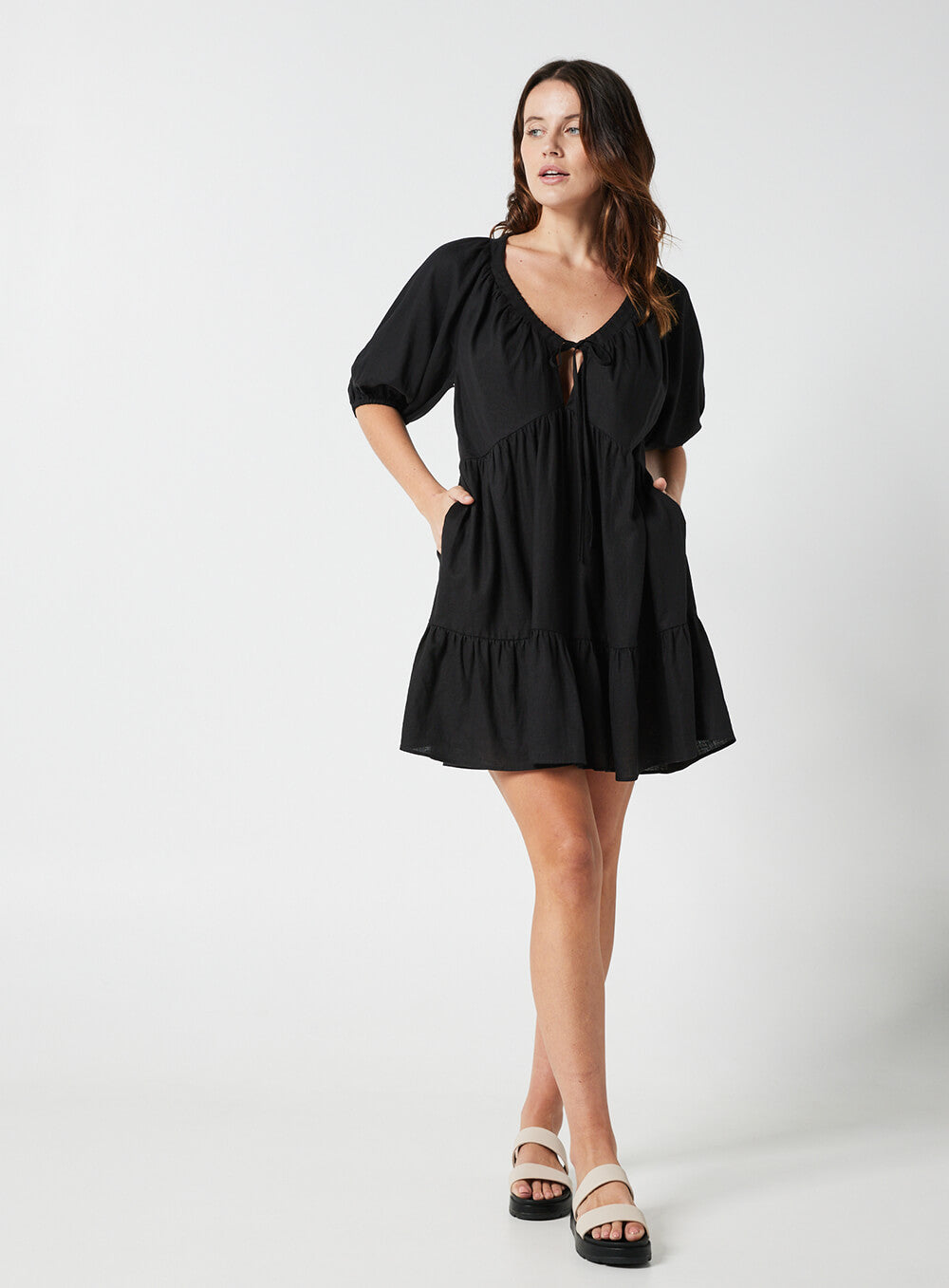 Eloise Smock Dress-Black