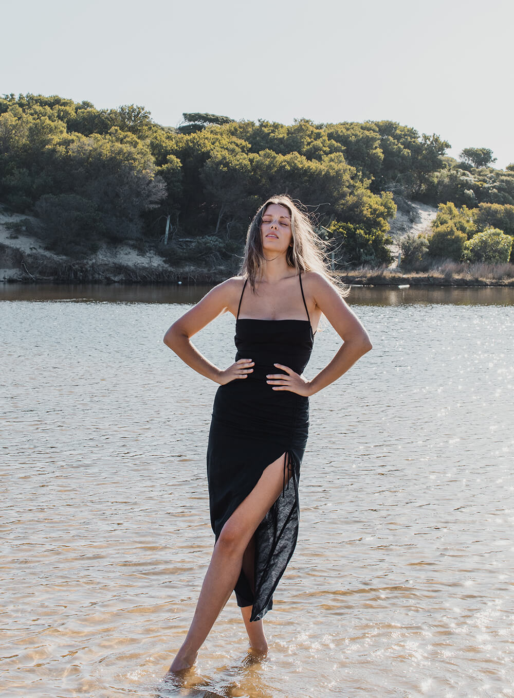 Pence Midi Dress-Black