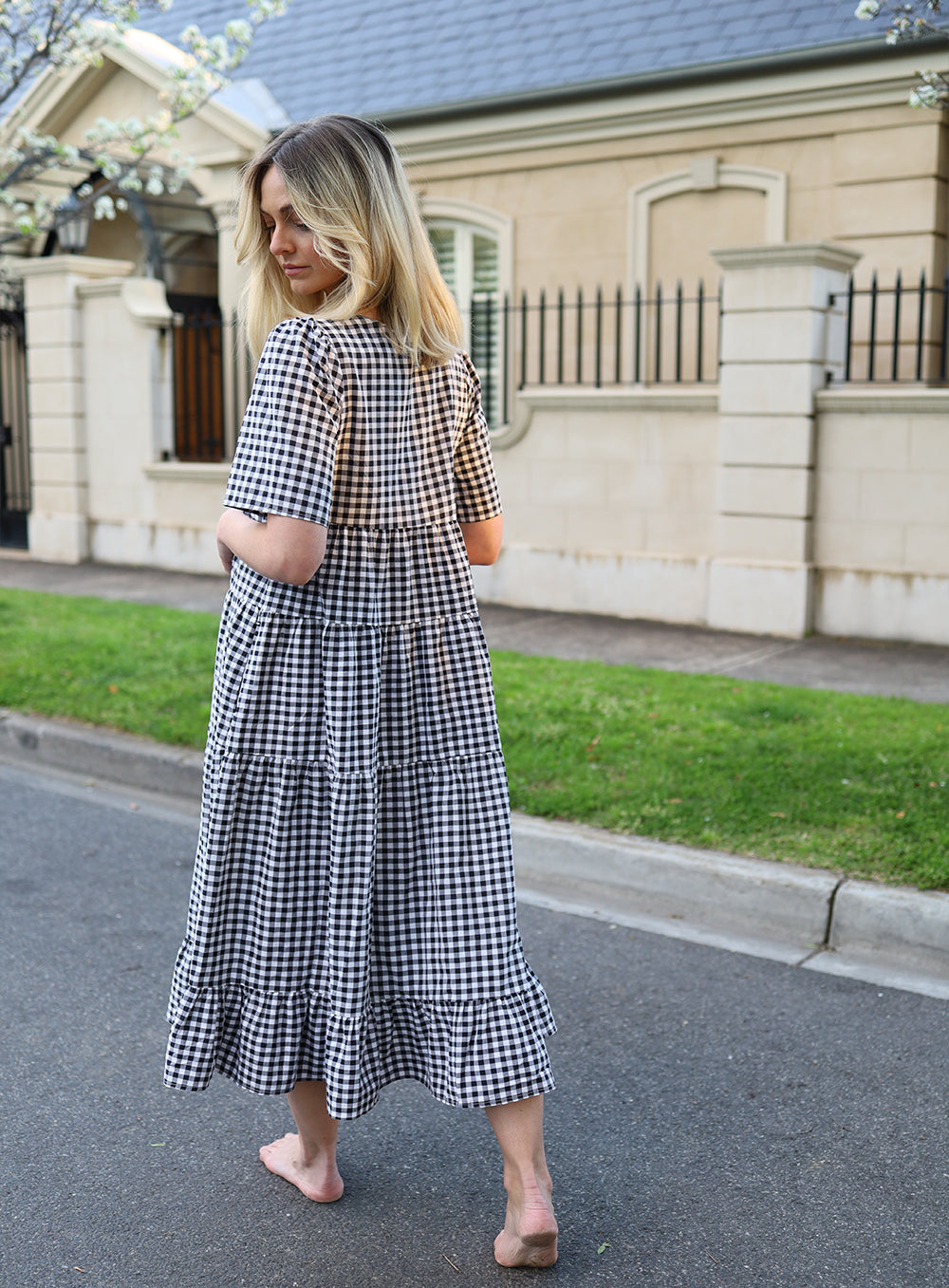 Black and on sale white gingham dress